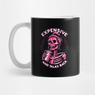 Expensive and Talks Back Skeleton With Coffee Cup Mug